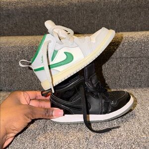 Jordan Kids' High-Top Sneakers in Black and White/Green